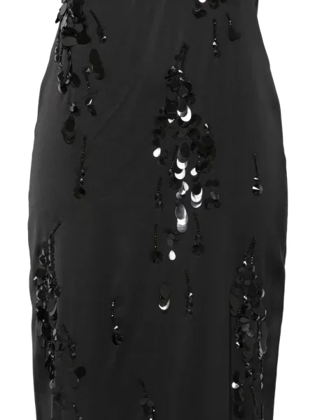 Rochie maxi Des Phemmes cu paiete cu spatele deschis negru