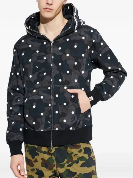 Majica s kapuljačom A Bathing Ape® na točke crna