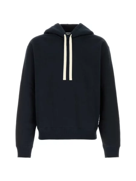 Hanorac cu glugă Jil Sander cu cordon albastru