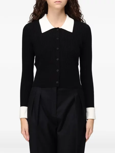 Gulerat tricou polo Mar De Margaritas tricotate negru