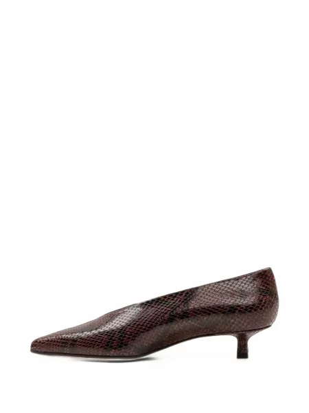 Pantofi cu toc Aeyde cu model piele de șarpe roșu
