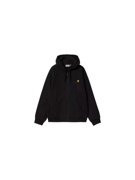 Carhartt WIP Hooded American Script Jacket Black Mężczyźni Kurtki Carhartt WIP Size: XL czarny