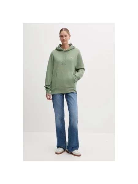 Bluza z kapturem Lacoste z kapturem zielona
