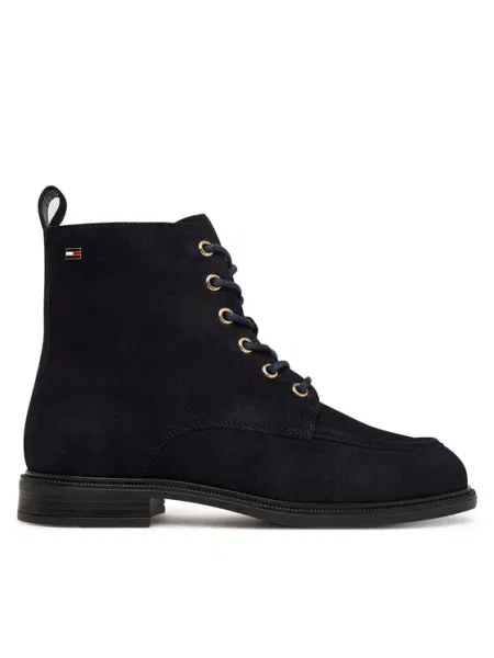 Tommy Hilfiger Bakancs Enamel Flag Suede Lace-Up Boot Sötétkék
