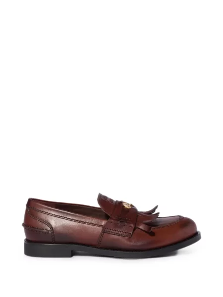 Pantofi loafer Miu Miu din piele maro