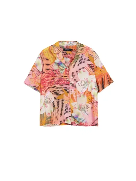 Desigual Bluză oliv / lila / portocaliu roz