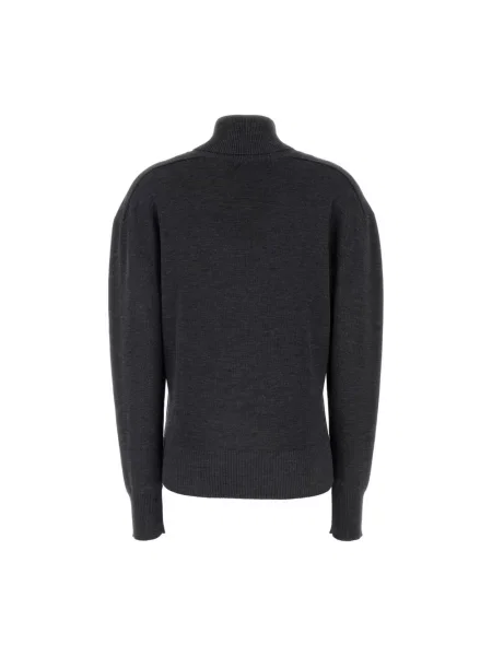 Sweter z golfem Burberry wełniany do golfa szary