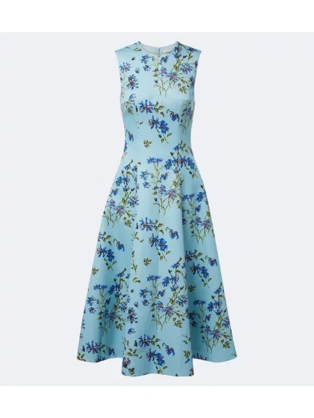 Rochie midi Emilia Wickstead cu model floral albastru