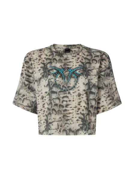 Koszulka z nadrukiem Pinko z nadrukiem w wężowy wzór