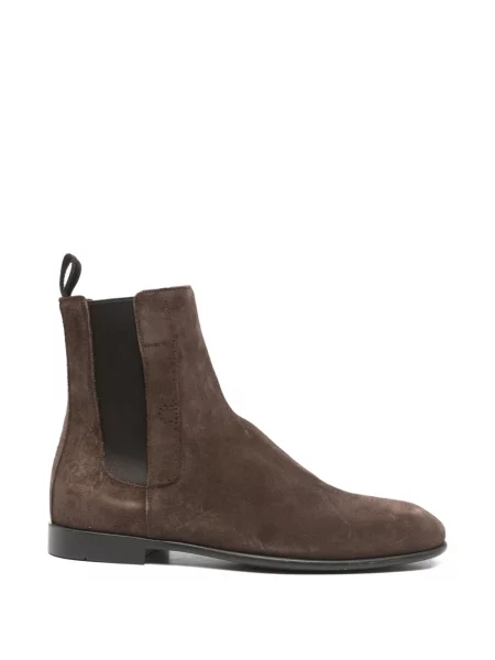 Botine chelsea Ferragamo din piele de căprioară maro