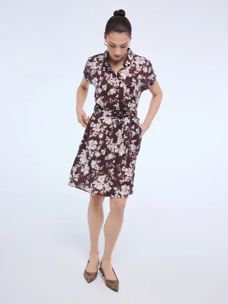 Kostiumas mini marškininė suknelė Mohito ruda
