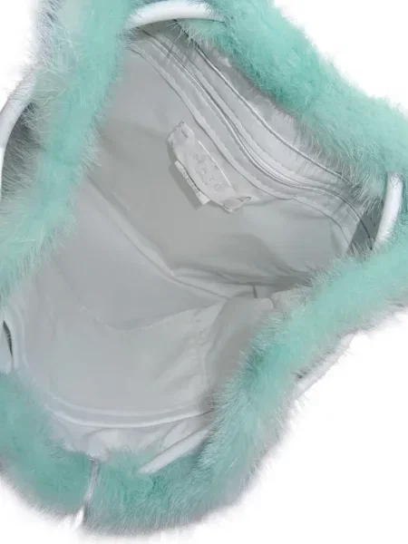 Rucsac Mate cu funde cu blană verde
