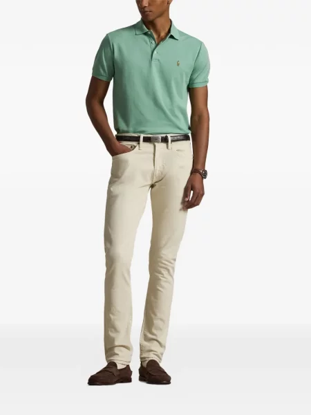 Frotir prugasta polo majica Polo Ralph Lauren s vezom plava