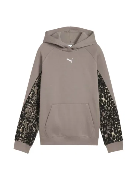 PUMA Megztinis be užsegimo kremo / rusvai pilka juoda