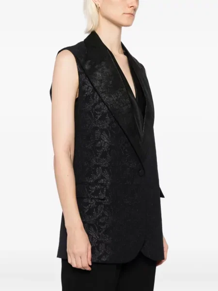 Vestă Blaklace cu model floral cu imagine negru
