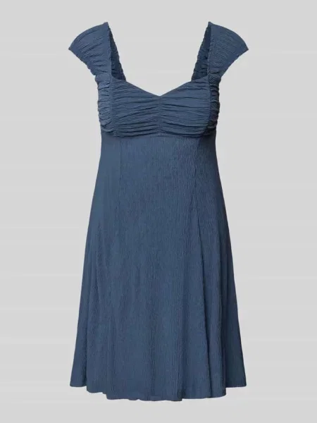 Sukienka mini taliowana z marszczeniem model ‘HELDA’ Only niebieska