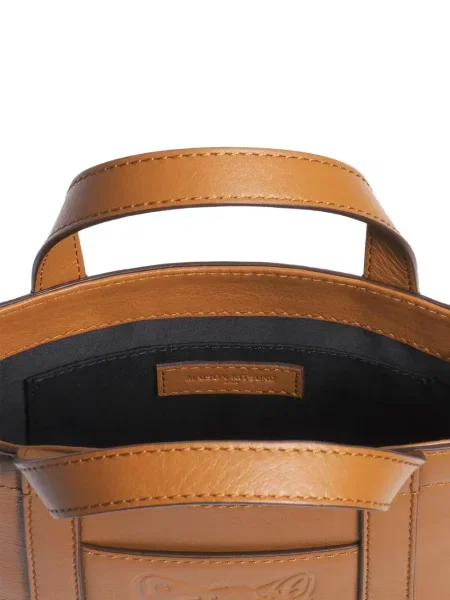 Geanta de piele Maison Kitsune din piele maro