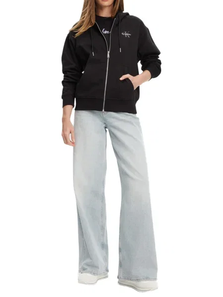 Calvin Klein Jeans Суитшърт Monologo черен
