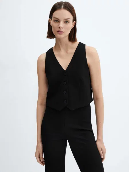 MANGO Avaya Жилет класичний Поліестер/еластан чорний