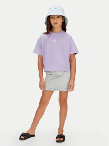 Dětské tričko Calvin Klein Jeans fialové