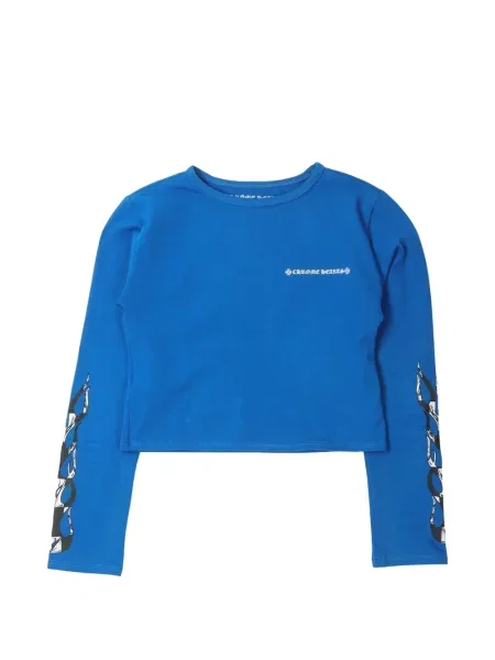 Decupat tricou Chrome Hearts cu motiv cu inimi albastru
