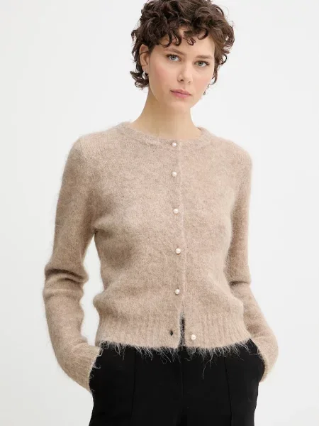 MUNTHE cardigan din lână POVILLA bej