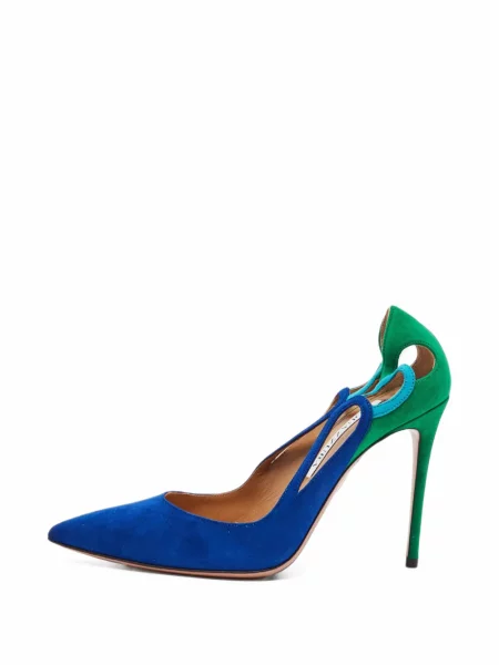 Pantofi cu toc Aquazzura din piele de căprioară albastru