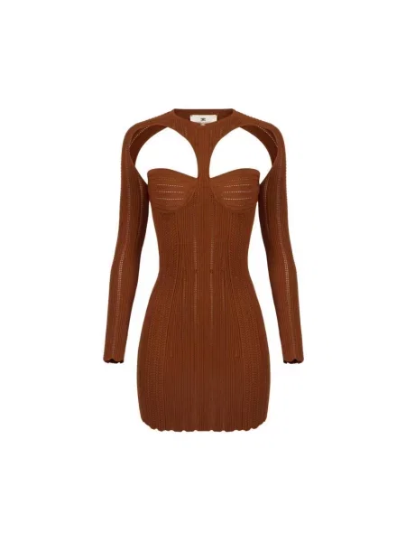 Mała mały sukienka mini Elisabetta Franchi brązowa