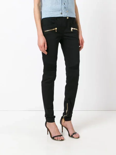 Pantaloni Balmain biker negru
