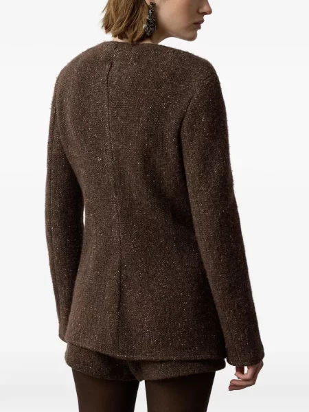 Fular Ralph Lauren Collection cu franjuri maro
