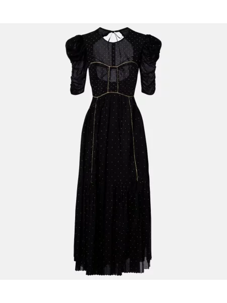 Maksi sukienka maxi Marant Etoile w grochy garniturowa czarna