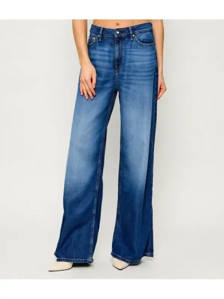 Blugi Guess cu talie joasă albastru