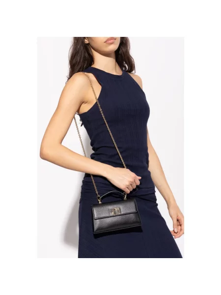 Torebka crossbody Furla skórzana czarna