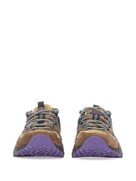Fűzős szarvasbőr virágos sneaker Flower Mountain barna