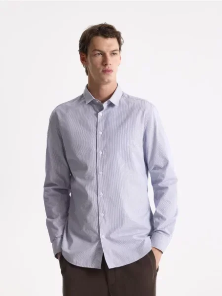 Reserved Сорочка slim fit із візерунком синій