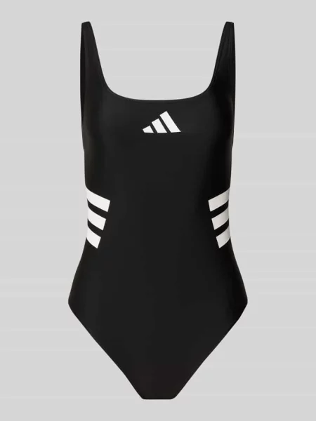 Kostium kąpielowy z nadrukami z logo Adidas Sportswear czarny