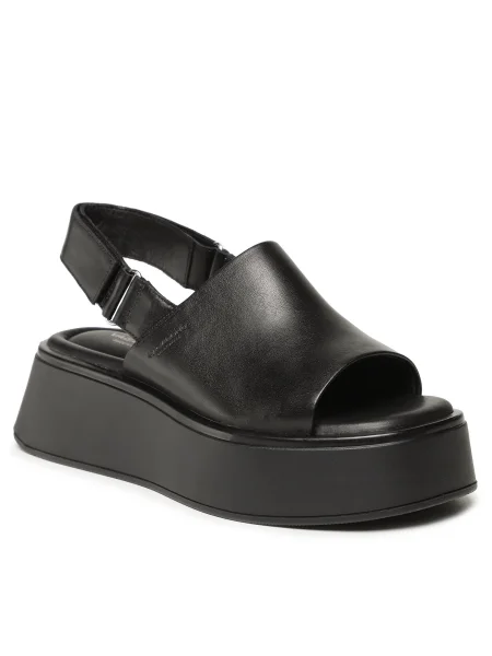 Кожени сандали Vagabond Shoemakers COURTNEY с платформа черно