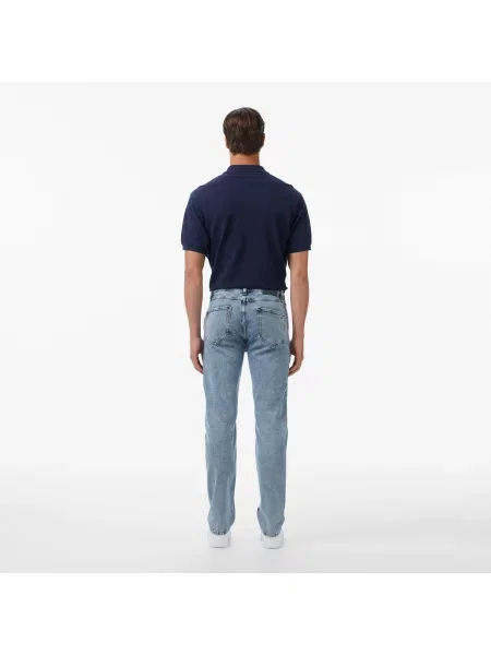 Широкие джинсы Lacoste голубые