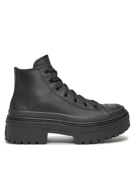 Кожаные ботинки Converse на платформе черные