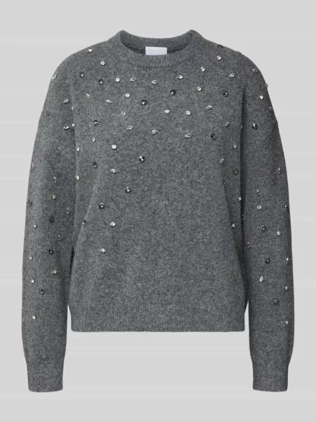 Sweter z dzianiny z obszyciem ozdobnymi kamieniami Jake*s Collection