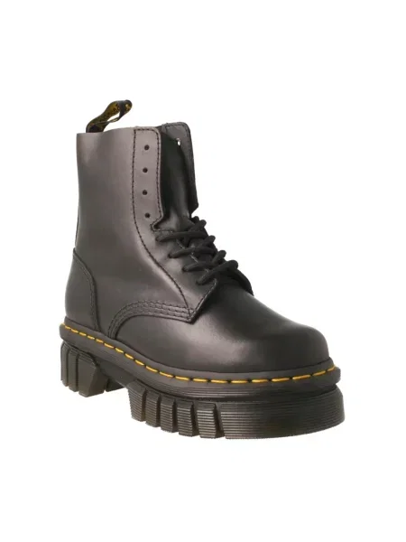 Lekkie botki Dr. Martens skórzane na płaskim obcasie czarne