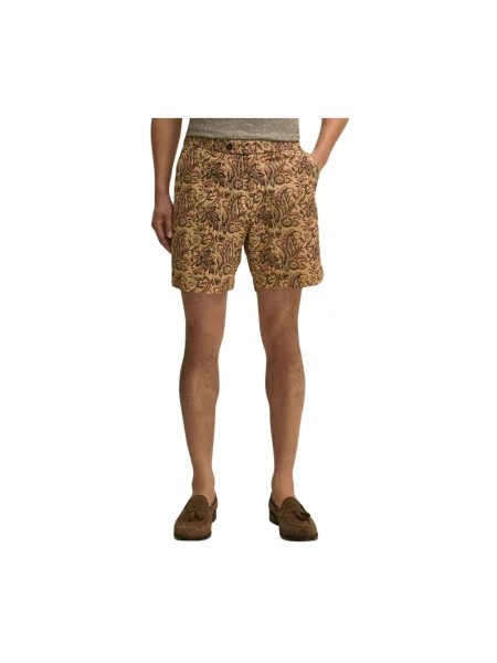 Krótkie szorty Brooks Brothers z nadrukiem z wzorem paisley brązowe