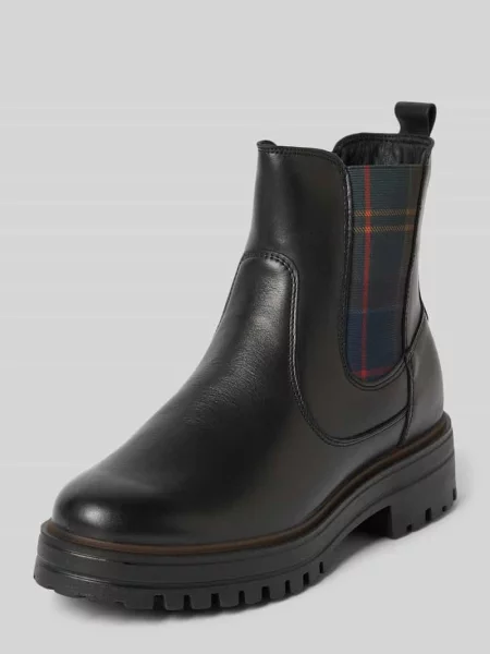 Kozaki z mieszanka skóry bydlęcej model Amberley' Barbour czarne