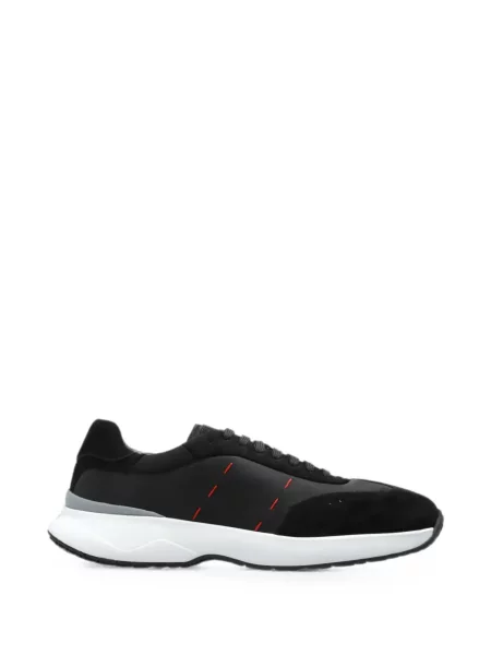 Sneakerși Kiton din piele de căprioară negru
