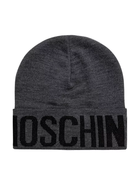 Moschino czapka z wełną szary