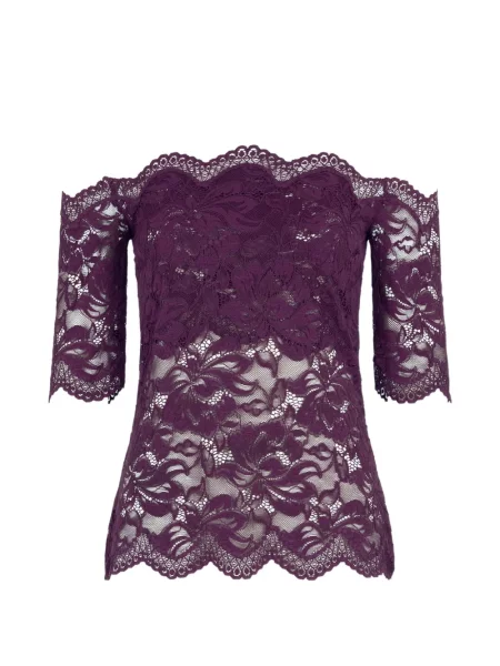 Top Rabanne din dantelă violet