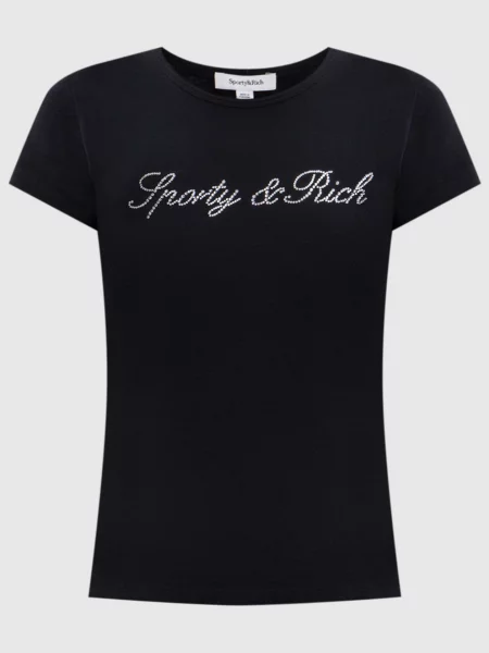 Футболка з кристалами Sporty & Rich чорна