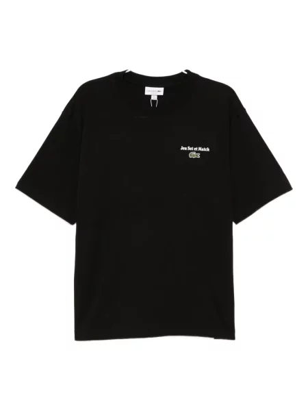 Tricou Lacoste cu broderie negru