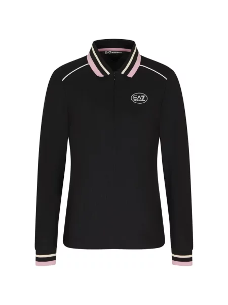 Tricou polo Ea7 Emporio Armani cu imagine negru