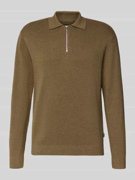 Sweter z dzianiny z prążkowanymi wykończeniami model ‘MILANO’ Jack & Jones Premium